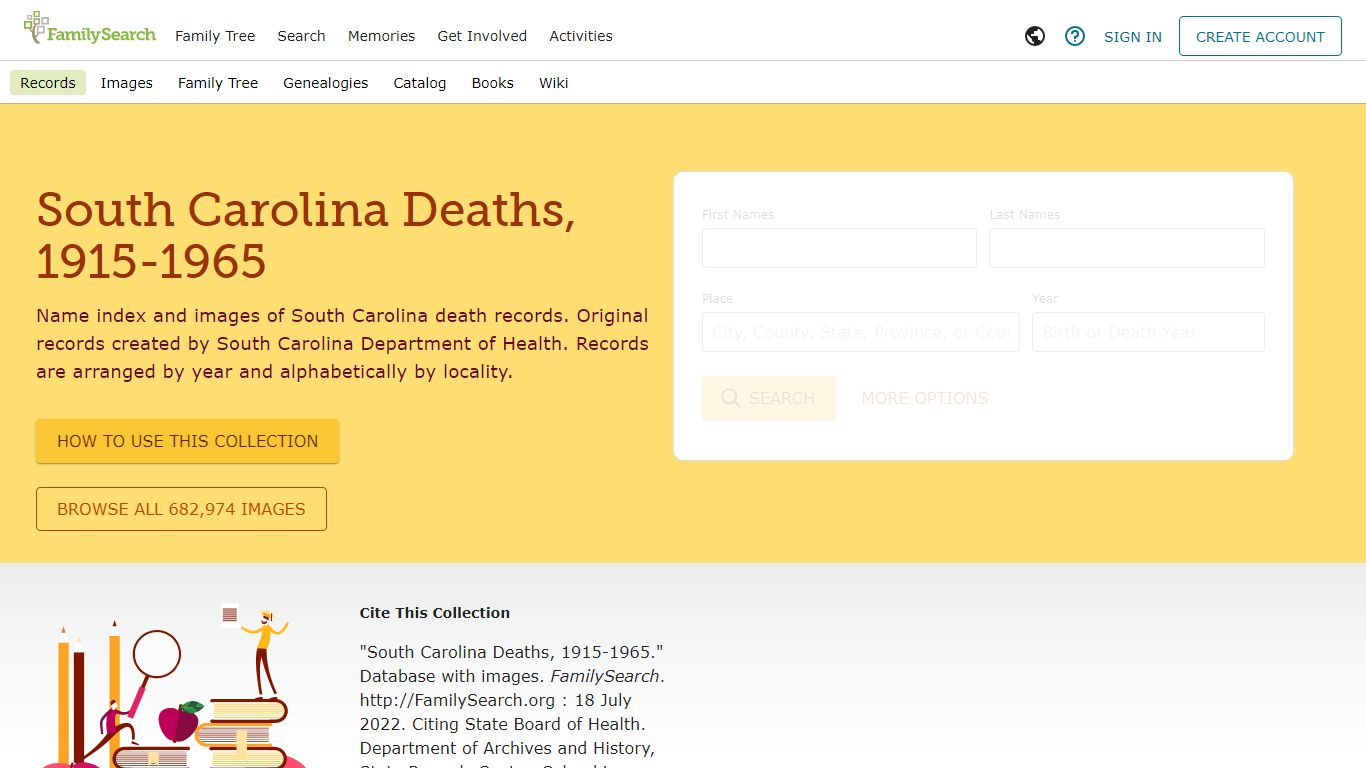 South Carolina Deaths, 1915-1965 - FamilySearch